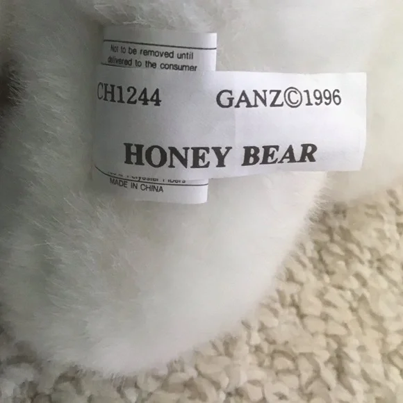 Vintage Ganz White “Honey Bear” 1996 - Picture 3 of 3